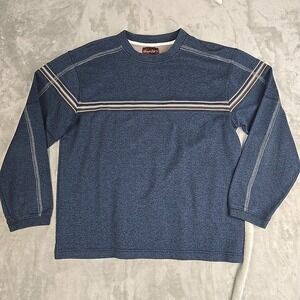 American Rag‎ Mens VTG Striped Crewneck Sweater Medium Blue Grunge 90s Skater